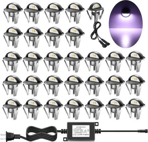 Vista 11 de Luz LED para escaleras, bajo voltaje, impermeable, IP65, para exteriores, 1-2/5 pulgadas, de madera empotrada, iluminación LED de terraza, patio