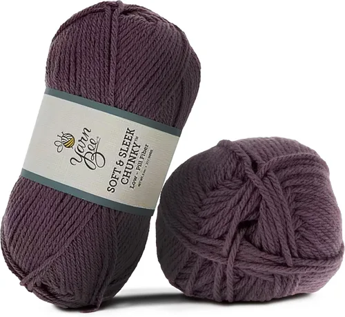 Vista 27 de Yarn Bee 5 – Hilo acrílico voluminoso para ganchillo y tejer – Madeja suave, 193 metros – Negro