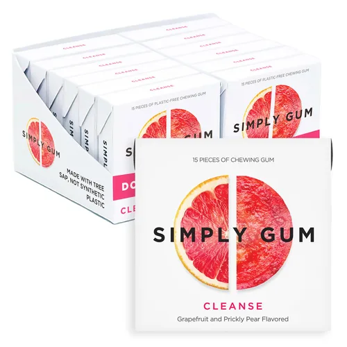 Vista 15 de SIMPLY Gum Canela, goma de mascar natural sin plástico, paquete de 6 (90 piezas) Vegano, Kosher, sin OGM, sin aspartamo y sin sorbitol