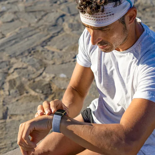 Vista 6 de Maledan Compatible con Fitbit Charge 5 bandas/Fitbit Charge 6 bandas hombres mujeres, correa de repuesto de nailon elástico suave ajustable
