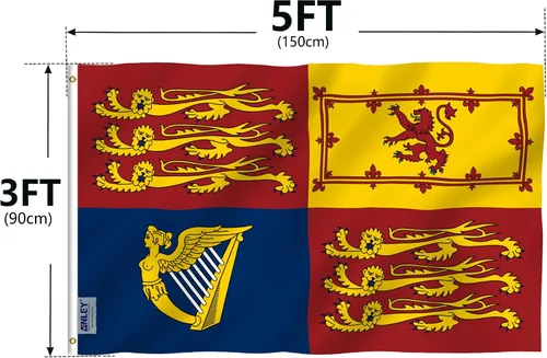 Vista 7 de Anley Fly Breeze - Bandera estándar del Reino Unido de 3 x 5 pies, cabecera de lona y doble costura, bandera británica Reino Unido, Inglaterra, Gran