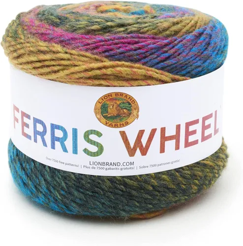 Vista 17 de Lion Brand Yarn, Hilo multicolor en forma de rueda Ferris para tejer, hacer ganchillo y manualidades, Buttercup, paquete de 1