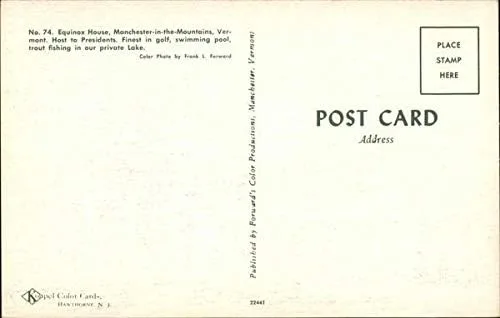 Vista 2 de Postal vintage original de Equinox House Manchester, Vermont VT