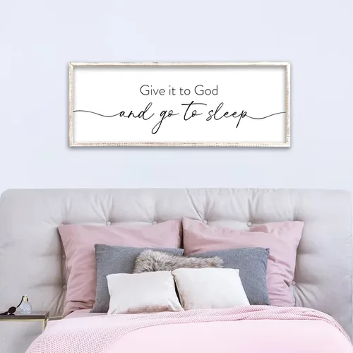 Vista 20 de Decoración de pared de Dulces Sueños sobre la cama de 32"×12" para dormitorio principal, gran letrero de Dulces Sueños, decoración de pared