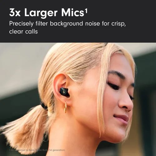 Vista 5 de Beats Studio Buds + Auriculares inalámbricos con cancelación de ruido True Wireless - Negro/Oro (Renovado Premium)