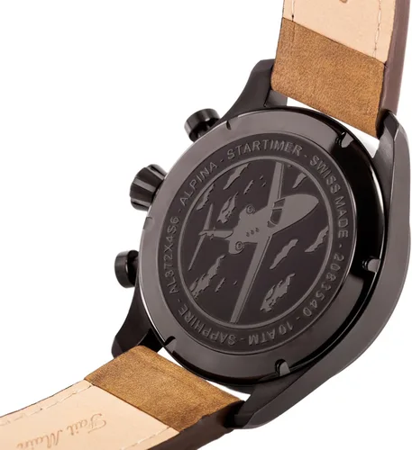 Vista 4 de Alpina AL372GR4FBS6 SmartimePilot Reloj analógico de cuarzo suizo marrón