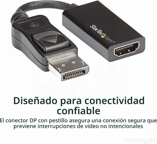 Vista 4 de Conversor de video con DisplayPort a HDMI 4K con audio, de la marca StarTech Estándar Negro