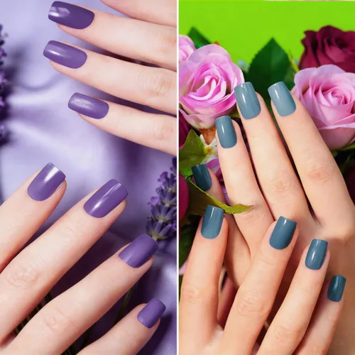 Vista 5 de 24 hojas de envolturas de uñas de color sólido para mujeres, tiras de esmalte de uñas autoadhesivas, tiras de uñas de gel para arte de uñas