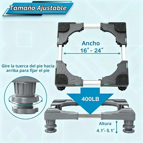 Vista 5 de I'SMARTMOON Soporte Mini para Nevera, Plataforma de Árbol de Navidad, Base Ajustable Elevada para Mini Refrigerador, Soporte de Pedestal, Soporte