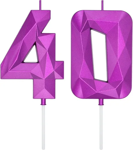 Vista 63 de DERVENTA Vela Grande de Cumpleaños Número 3D Verde Luminoso de 3.7 Pulgadas Celebración de Fiesta Aniversario Decoración Adorno para Pastel 1 Pieza