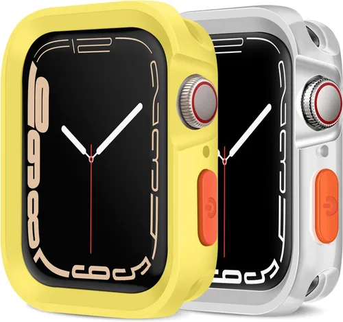 Vista 16 de Amizee 2 Pack Estuche Resistente Compatible con Apple Watch Serie 9/8/7 41mm SE 3/2/1 Serie 6/5/4 40mm, Funda Protectora Amortiguadora de TPU Blanda