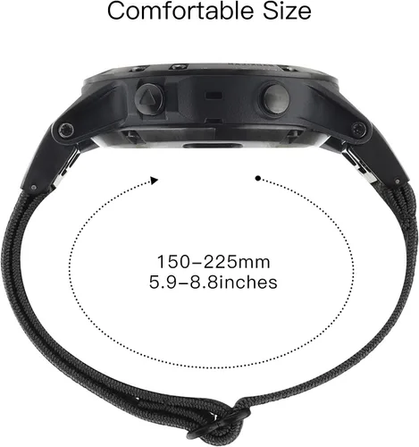 Vista 2 de Bandas elásticas de nailon ajustables compatibles con Garmin Fenix 5/Fenix 5plus/Fenix 6/Fenix 6pro/Forerunner 935, banda de repuesto transpirable