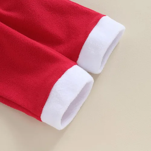Vista 7 de Amnnchya Traje de Navidad para bebés, niños y niñas, disfraz de Papá Noel, para recién nacidos, chaqueta de felpa de lujo, conjunto de pantalones