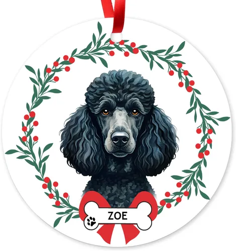 Vista 24 de Adorno de Navidad personalizado de Beagle, adorno personalizado con nombre de mascota, regalos para los amantes de los perros Beagle, decoración