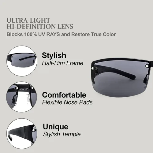 Vista 4 de NYS Collection King Street - Gafas de sol deportivas para mujeres y hombres, ligeras, envolventes, 100% con protección UV