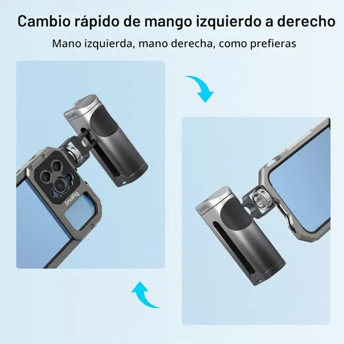 Vista 4 de SmallRig Mini mango lateral para jaula de teléfono, aparejo de video para teléfono inteligente con hilos de 1/4 a 20 hilos y zapata fría, ajustable
