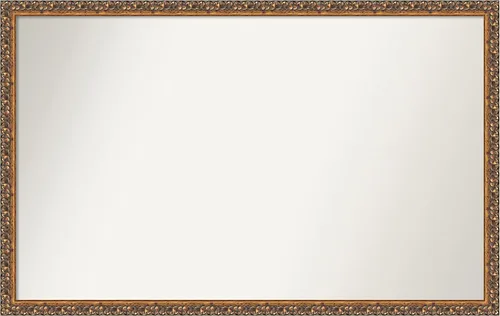 Vista 157 de Amanti Art Espejo de baño de bronce para sobre fregadero, 29 x 19 pulgadas, espejo rectangular de bronce antiguo, marco de madera tradicional