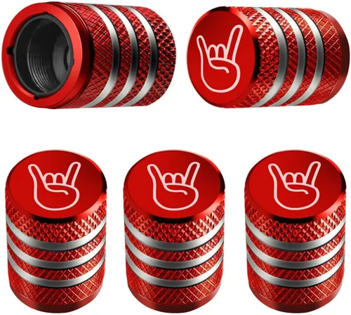 Vista 59 de Tapones para vástago de válvula de neumático, paquete de 5, tapa de aire de neumático N2, metal nitrógeno con forro de plástico, resistente a