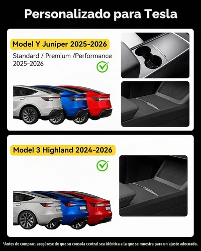 Vista 2 de 3W Magnetic Under Screen Storage Box for Tesla Model Y Juniper 2025-2026 White
