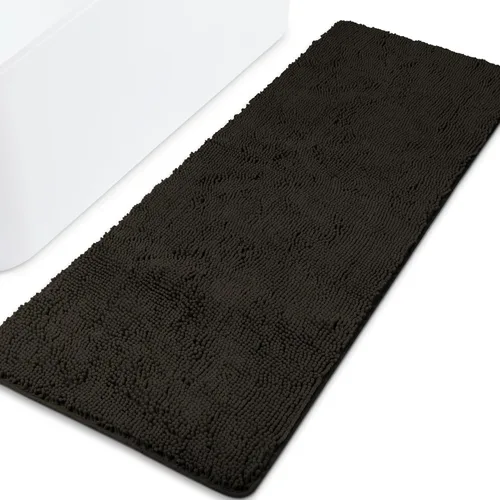 Vista 220 de Yeaban Alfombra de pasillo de baño de 24 x 72 pulgadas, antideslizante, alfombra de baño larga de felpilla gruesa, absorbente y lavable, alfombra