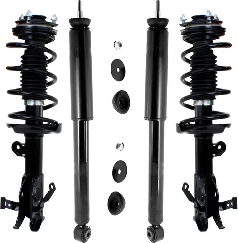 Vista 130 de Detroit Axle - Puntales y Amortiguadores para Chevy Traverse Buick Enclave GMC Acadia Saturn Outlook 2007-2012, 2 puntales delanteros con resorte