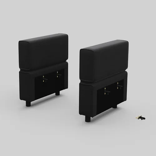 Vista 45 de Belffin Módulo modular de respaldo para sofá seccional para sofá seccional apoyabrazos/respaldo (juego de 4) terciopelo negro