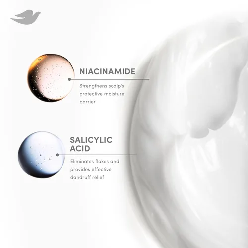 Vista 4 de Dove Derma Scalp Champú para Alivio de la Caspa 1 ct con Ácido Salicílico, Sulfatos y Niacinamida para Eliminar las Escamas y Aumentar