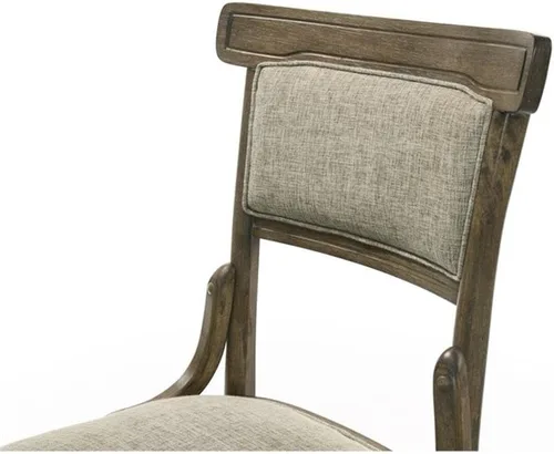 Vista 3 de Lilola Home Bistro - Juego de 2 sillas de comedor de tela contemporánea vintage de nogal de 19 pulgadas de ancho con cojín