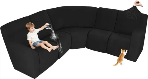 Vista 68 de ALIECOM Fundas 100% impermeables para sofá seccional reclinable, forma de L, elásticas, para esquina, funda para sofá seccional reclinable, lavable