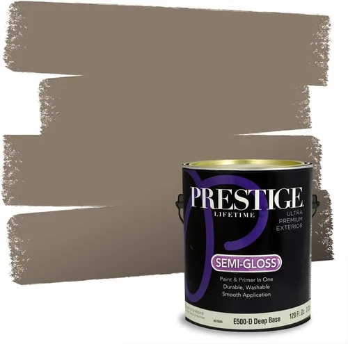 Vista 153 de PRESTIGE Pinturas Pintura Exterior e Imprimación en Uno, 1 Galón, Mate, Combinación Comparable de Sherwin Williams* Black Magic* SW6991-PCM