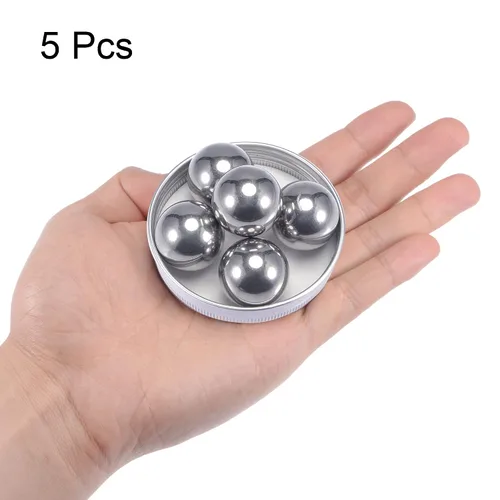 Vista 3 de uxcell 5pcs 1" 304 bolas de acero inoxidable G100 precisión para llavero, rodamientos