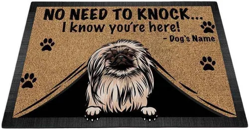Vista 24 de Felpudo personalizado Peeking Dog Labrador No Need to Knock I Konw You're Here 23.6 x 15.7 pulgadas