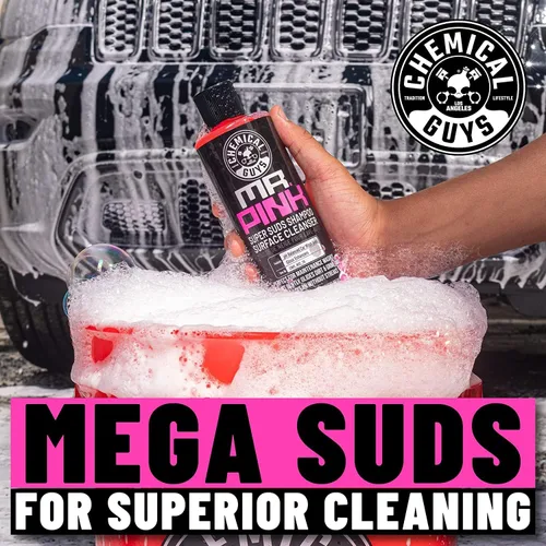 Vista 2 de Jabón de limpieza para automóvil de Chemical Guys, Mr. Pink, 16 oz, Rosado