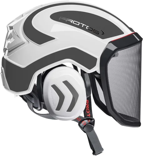 Vista 3 de Pfanner Protos Casco integral Arborist (naranja y gris)