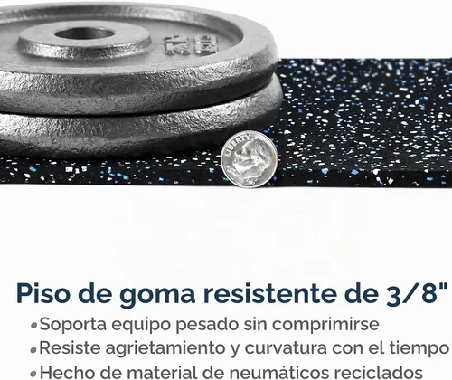 Vista 3 de Rollo de piso de goma resistente de 1/4" de espesor de Floor Inc Tapetes de piso de goma reciclada flexibles para gimnasio en casa Tapete