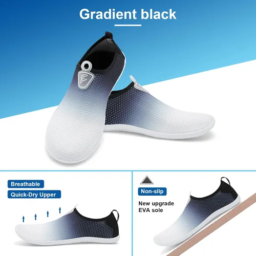 Vista 3 de Fires Zapatos de agua para mujeres y hombres, de secado rápido, calcetines de agua descalzos, transpirables, para senderismo, natación, playa, surf