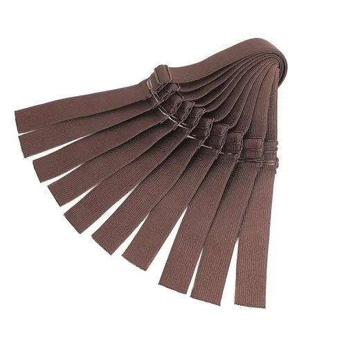 Vista 13 de Correas ajustables para pelucas y hacer pelucas, bandas elásticas ajustables (beige, 1 pulgada x 10 unidades)