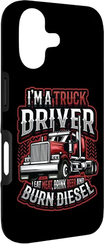 Vista 3 de Truck Driver Eat Meat Drink Beer and Burn Diesel Semi Truck Case for iPhone 17