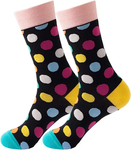Vista 9 de Calcetines de vestir coloridos para hombre, calcetines divertidos y divertidos con estampados de estilo casual loco para hombre