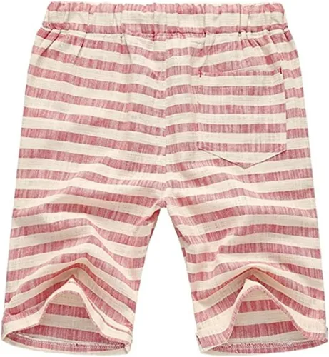 Vista 4 de sandbank Pantalones cortos de playa de lino con cordón para hombre