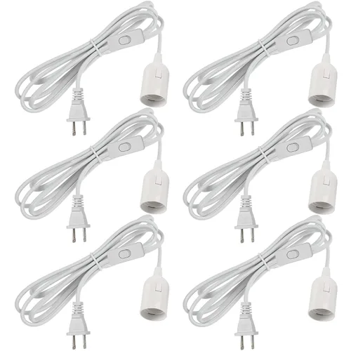 Vista 11 de Cable de luz colgante colgante - Enchufe de bombilla con cable E26/E27 enchufe de luz, cable de linterna colgante de extensión con interruptor