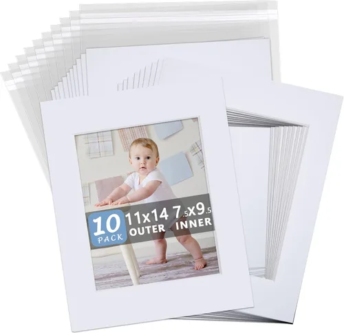 Vista 12 de Paquete de 10 tableros de respaldo solamente – Tablas de base blancas sin cortar de 11 x 14 pulgadas, sin ácidos y con núcleo blanco, ideal