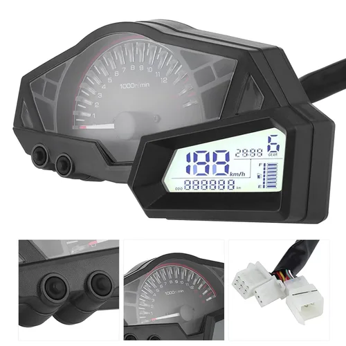 Vista 7 de DOACTLCD - Medidor de combustible de velocidad para motocicleta, 15000 rpm, repuesto para NINJA 300EX300300SE 1315 2015 300 odómetros