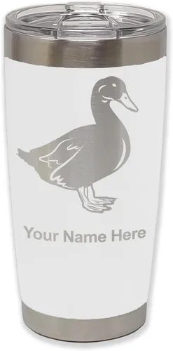 Vista 29 de LaserGram Vaso aislado al vacío de 20 onzas, pato, grabado personalizado incluido (negro) Engraved Gift for Duck Hunters, Vacuum Insulated