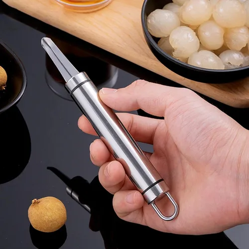 Vista 2 de Fenteer Lychee Corer - Descorazonador de chile compacto, a prueba de óxido, multifuncional, resistente, portátil, de azufaifo, removedor de núcleo
