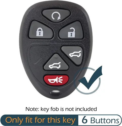 Vista 2 de 2 piezas de fundas de silicona para llavero de 6 botones, carcasa remota, protector de llave compatible con Chevrolet Chevy Suburban Tahoe Traverse