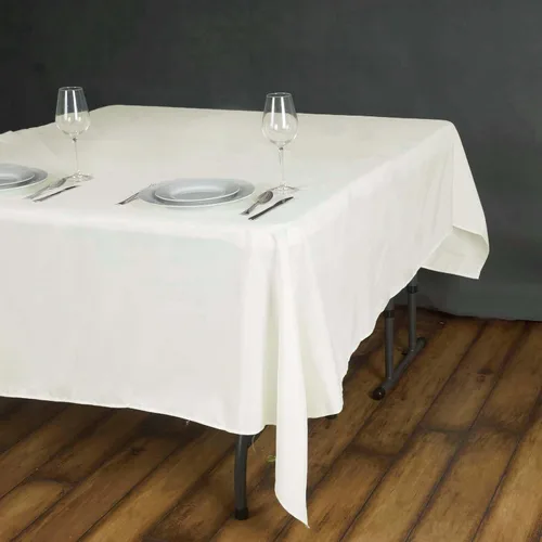 Vista 9 de Efavormart - Mantel cuadrado de lino de poliéster sin costuras, 54 x 54 pulgadas, color beige, para banquetes de boda, fiesta, restaurante