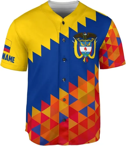 Vista 2 de Camiseta personalizada de béisbol de Colombia, camiseta de béisbol Colombia FLag Pride Camiseta Beisbol Colombiana