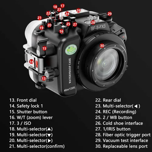 Vista 5 de Carcasa submarina Seafrogs para Sony FX3/FX30 40M/130FT