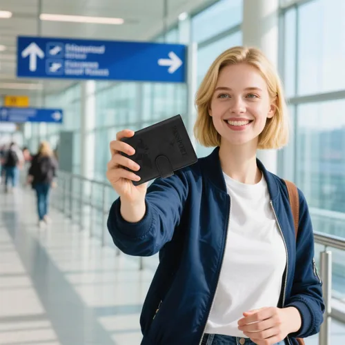 Vista 5 de Funda para pasaporte para viajes, funda para pasaporte con ranura para tarjeta de crédito y ranura para tarjeta de embarque, funda para pasaporte